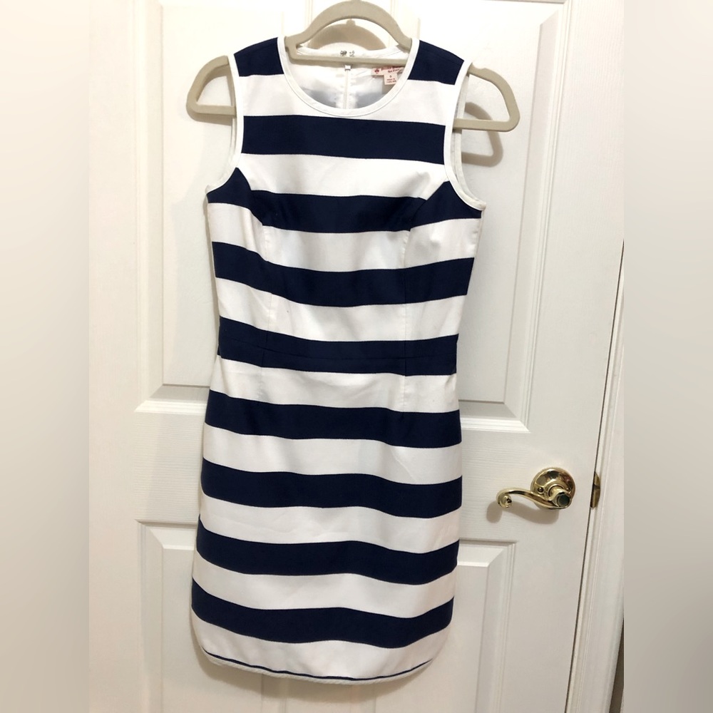 Brooks Brothers red fleece label blue and white striped dress size 0